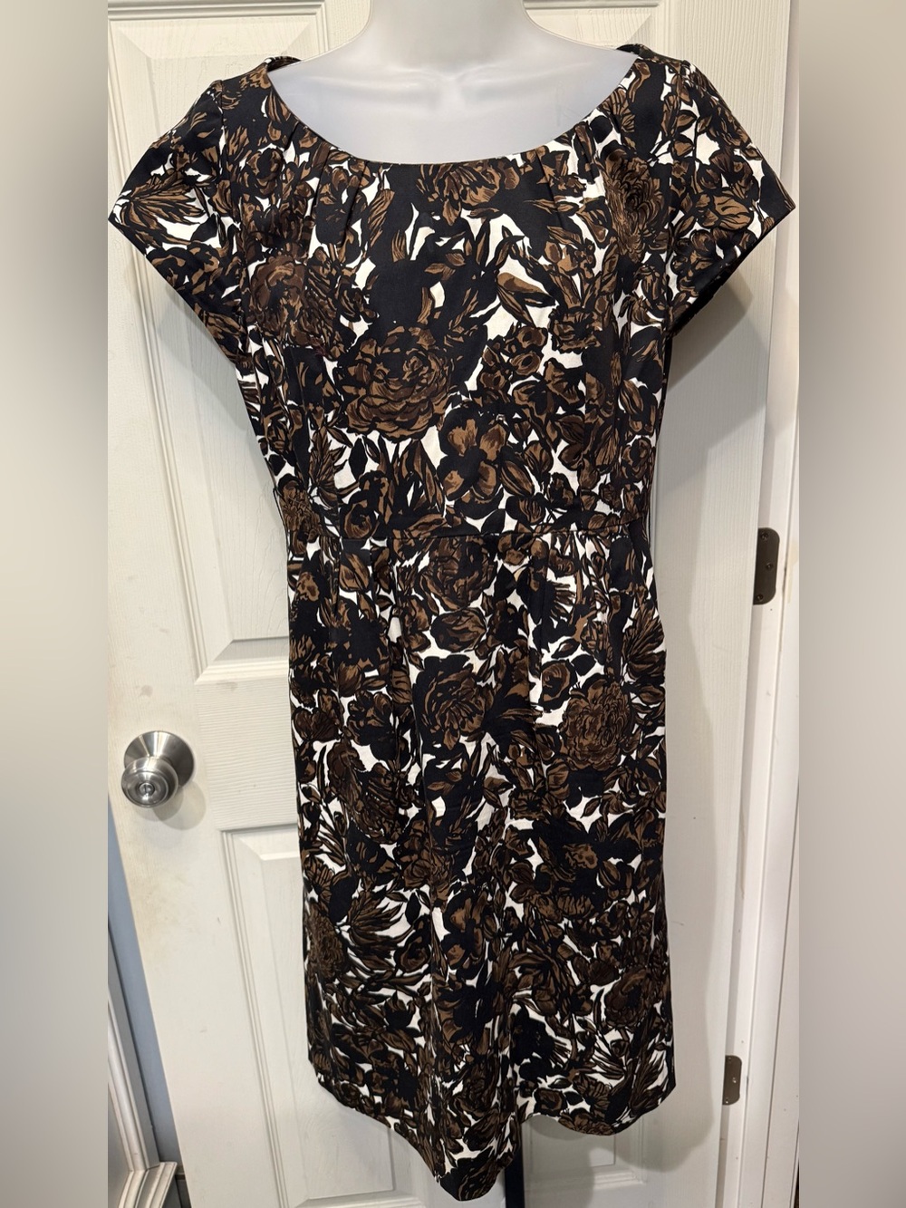 Talbots Black and Brown Floral Sheath Dress - Picture 3 of 8